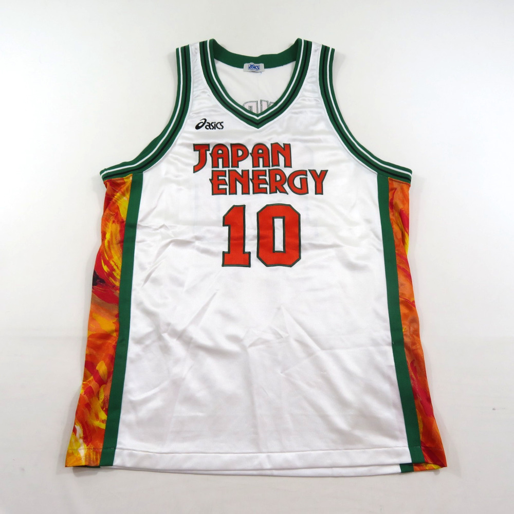 Asics Alex Stivrins Jersey #10 Japan Energy Griffins Basketball White Sz L 8 Vtg